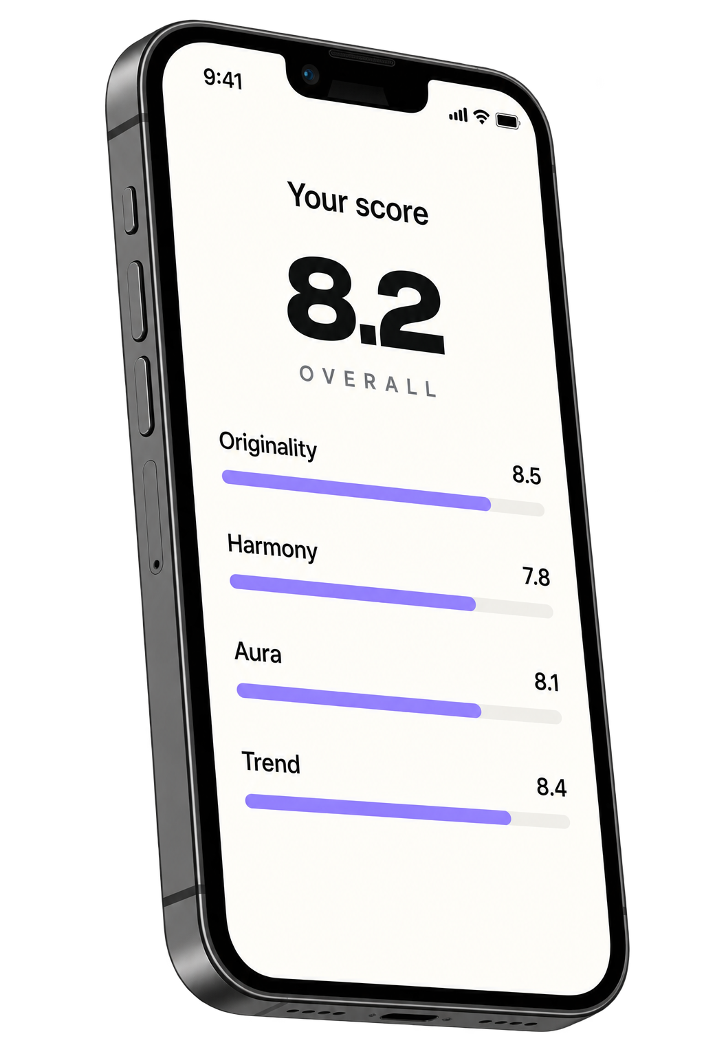 Drip or Drop fit score screen