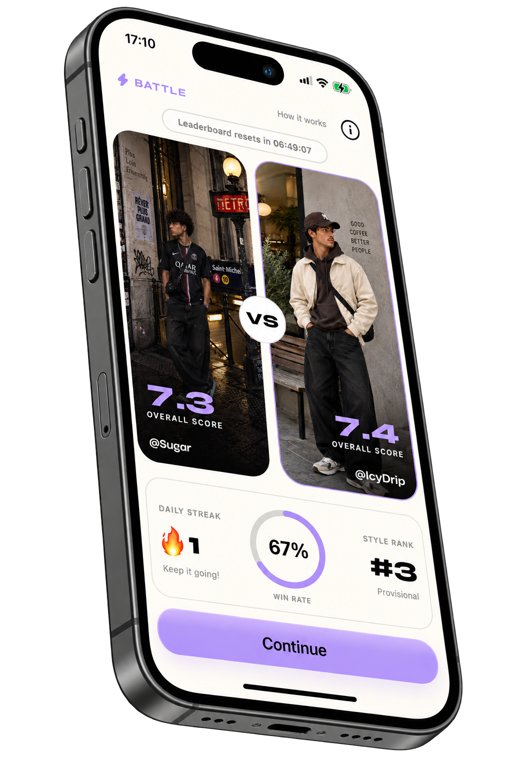 Drip or Drop Arena screen